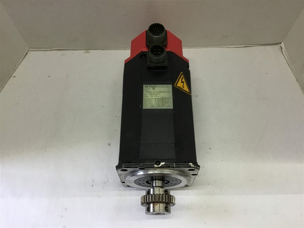GE Fanuc A06B-0314-B505#7076 AC Servo Motor 2000 Rpm 3 Phase 5.8 Amps 126 Volt
