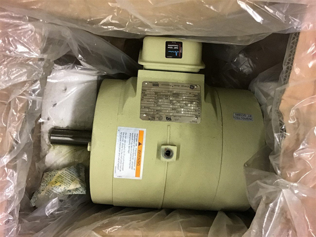 GE 5KS182ATE205A 3 HP AC MOTOR 230/460 VOLTS 1755 RPM 4P 182T FR ODP