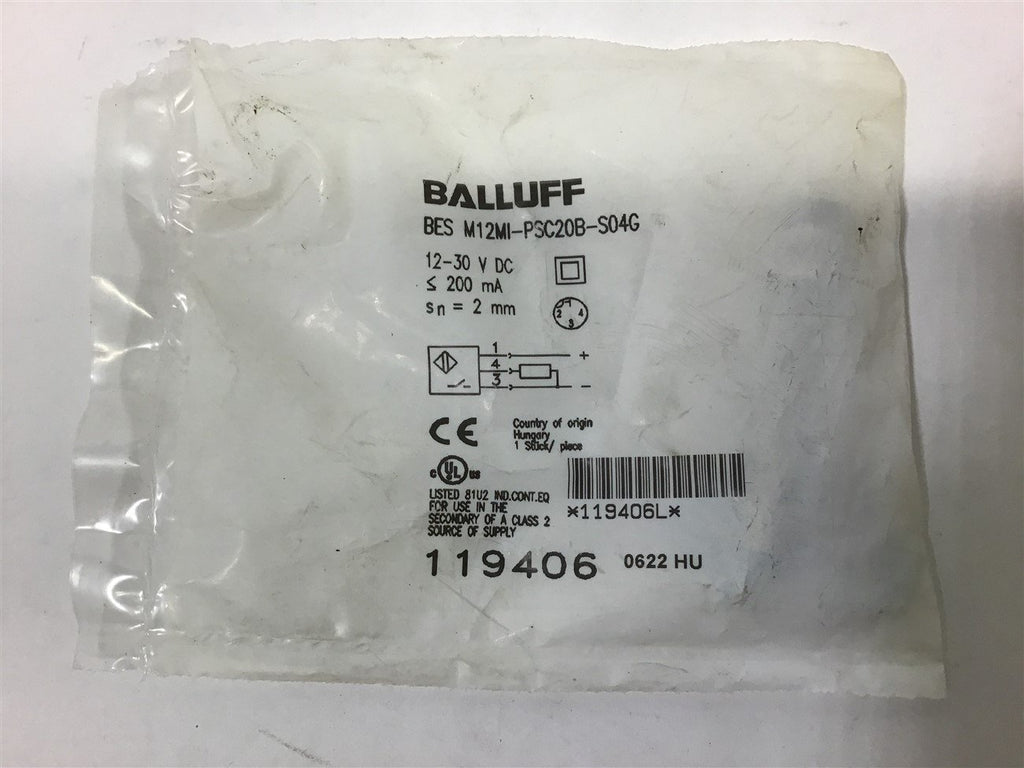 BALLUFF BES M12MI-PSC20B-S04G 12-30 VDC SENSOR