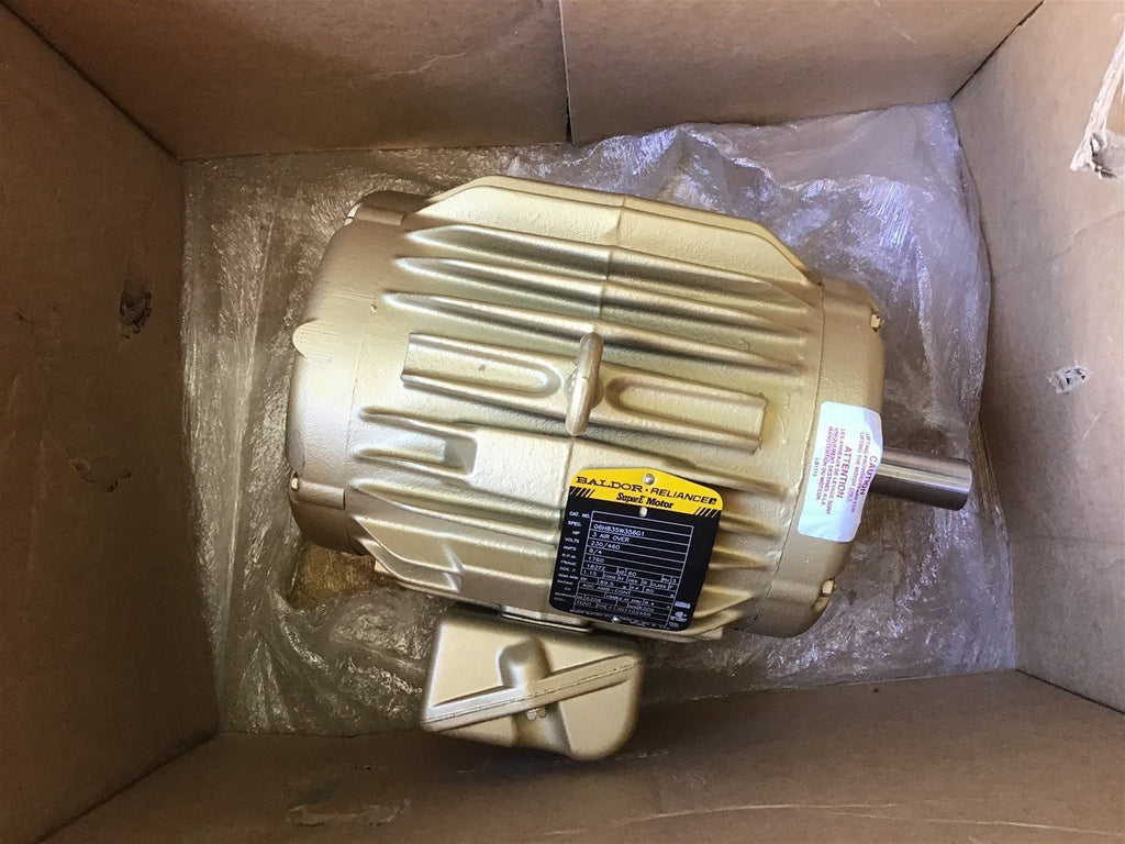 Baldor 3 HP Air Over Motor 230/460 Volts 1760 Rpm 4P 8/4 Amps 182TZ Frame 3 Ph