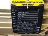 Baldor 3 HP Air Over Motor 230/460 Volts 1760 Rpm 4P 8/4 Amps 182TZ Frame 3 Ph