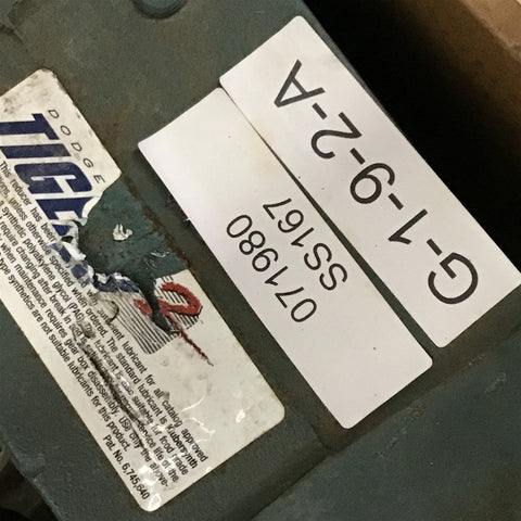 Dodge Tigear 35A15R14 Right Angle Gear Reducer 15:1 Ratio 7.44 Input HP