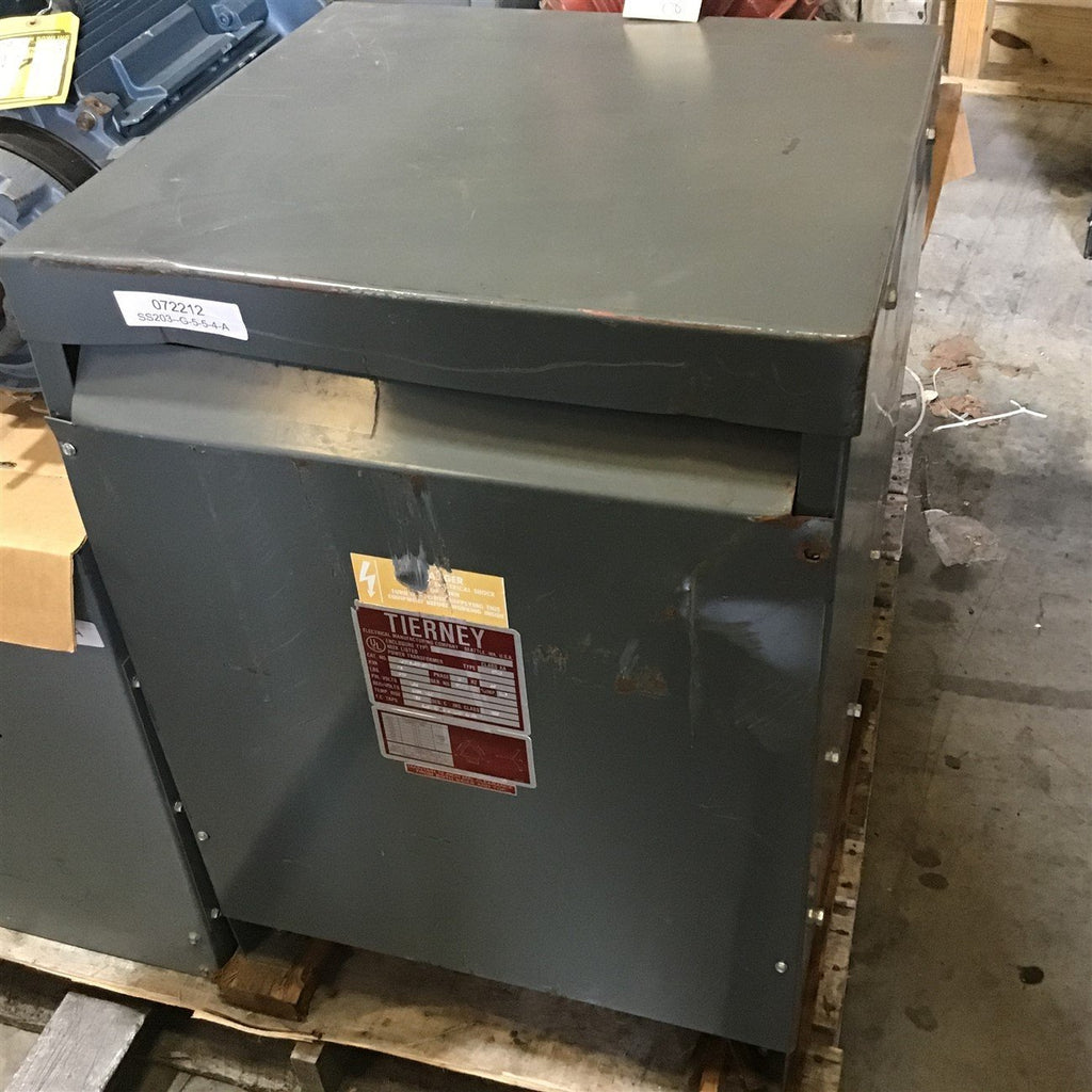 Tierney 75 KVA Transformer 480 Pri 208/120 Sec Volts 3 Phase