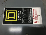 Square D H-363 Fusible Safety Switch Ser E1 600 VAC 100 A Type 1 Encl