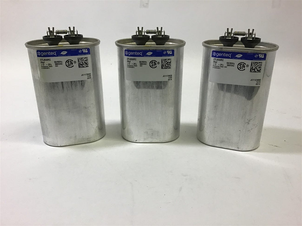 Genteq 27L809RC 20UF 50/60 hz 580 vac Lot of 3