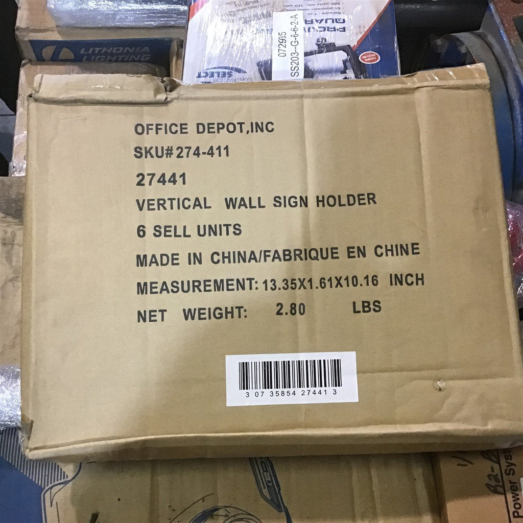 27441 Vertical Wall sign Holder Box of 6