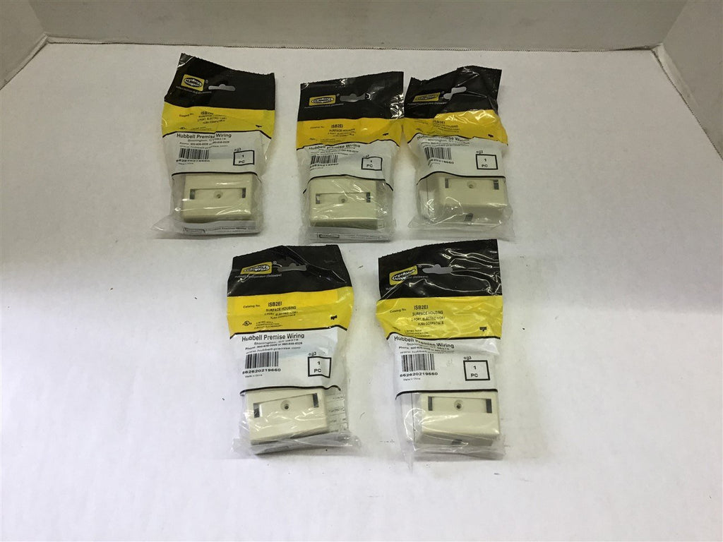 Hubbell 3XA63 ISB2EI Surfface Housing 2 Port Electric Ivory Lot of 5