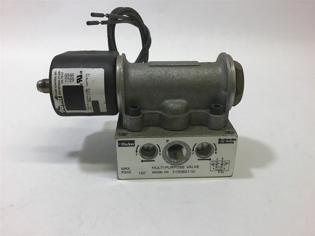 Parker 315060110 Multi-Purpose Valve w/ NOC111P3 Solenoid 120 Volt coil
