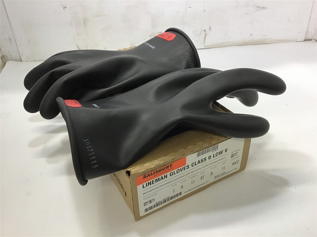 Honeywell E011B/11 Salisbury Lineman Gloves Black Size 11 Class 0 Low V Type I