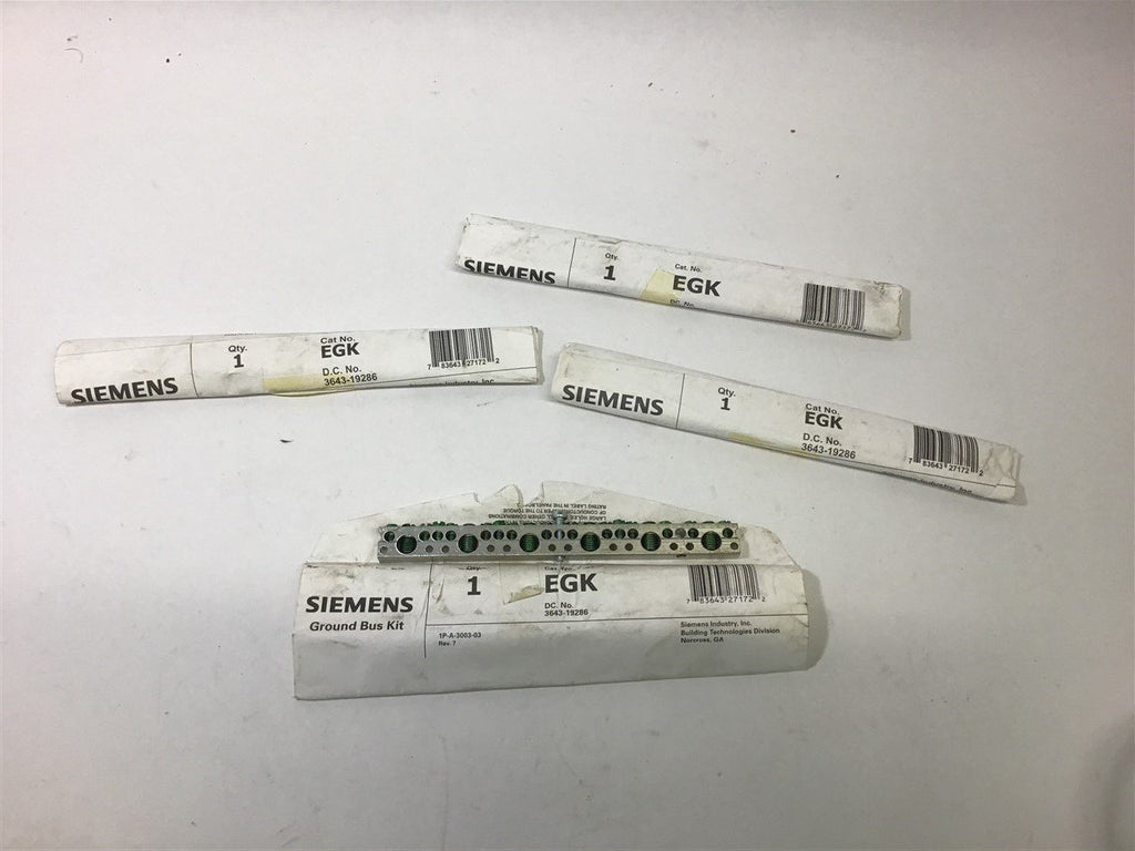 Siemens EGK Ground Bus Kit 3643-19286 Lot of 4