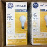 GE 3 Way A21 Bulb 50/200/250W Soft White Box of 11