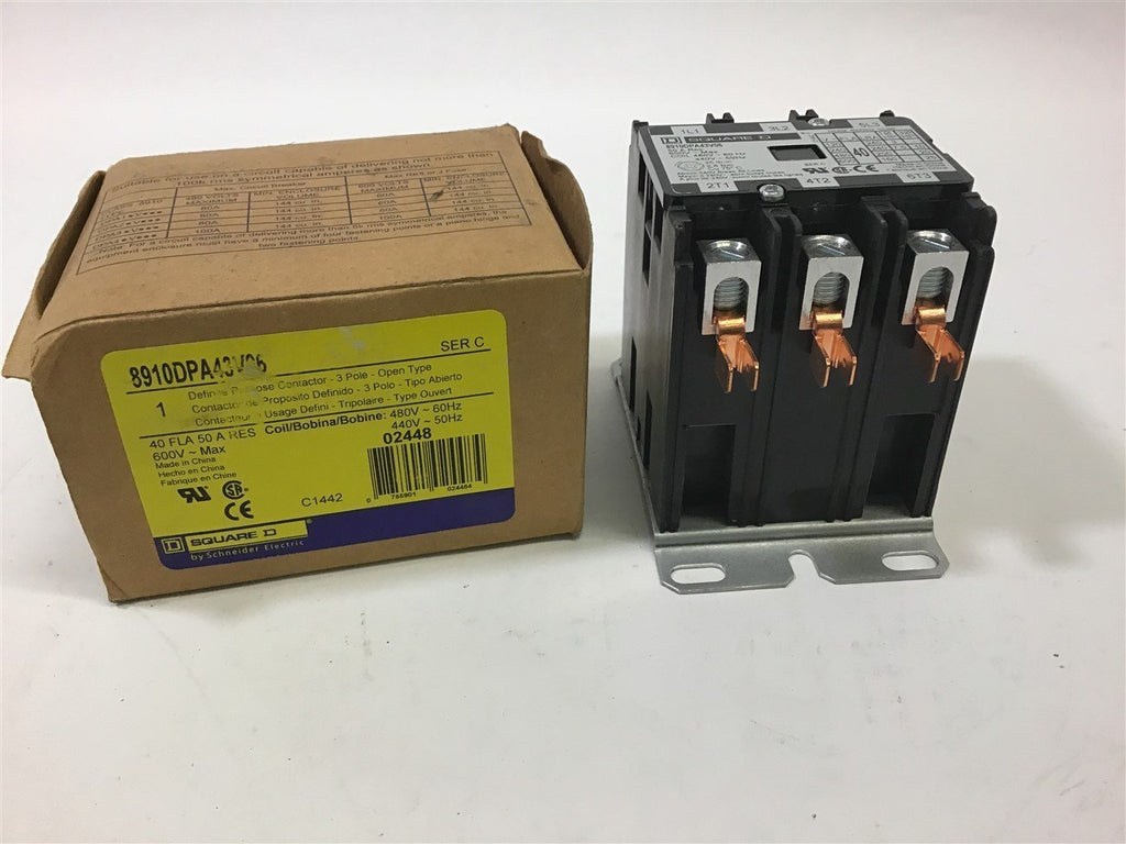 Square D 8910DPA43V06 40 FLA 480 V Coil 600 Volts