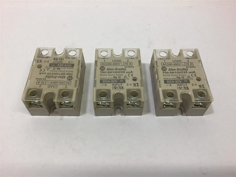 Allen-Bradley 700-SH10HZ25 Solid State Relay Ser A 200-480 VAC 4-32 VDC Lot of 3
