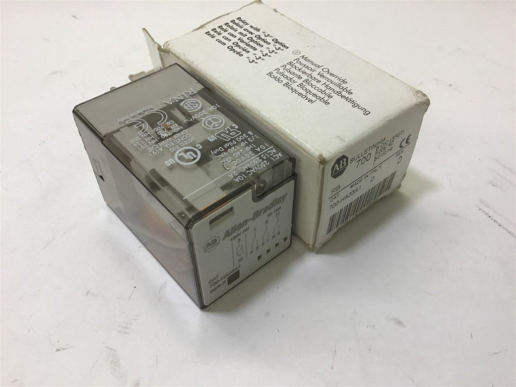 ALLEN-BRADLEY 700-HA33A1 SER-D RELAY 10 A 50-60 HZ 120 V AC