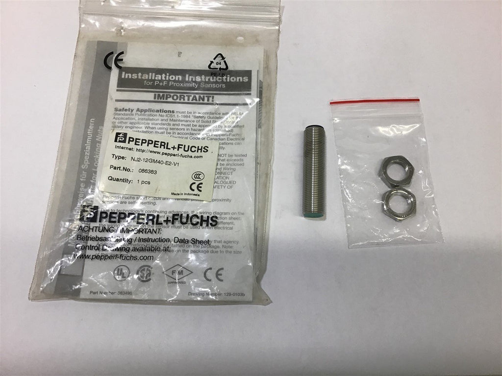 Pepperl+Fuchs NJ2-12GM40-E2-V1 086383 Inductive Proximity Sensor