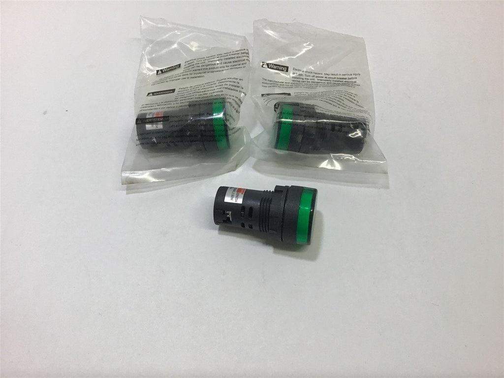 Dayton 22NZ04 Indicator Light 22MM Green 120 VAC Lot of 3