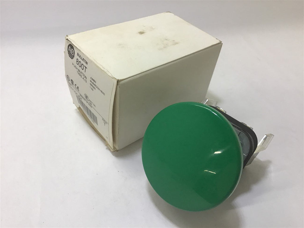 Allen Bradley 800T-D1JD1 Push Button Type 4,13 Jumbo Mushroom Head Green 600V