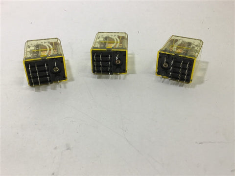 RY42S-UL 110-120 Volt 50/60 HZ 14 Spade Relay Lot of 3