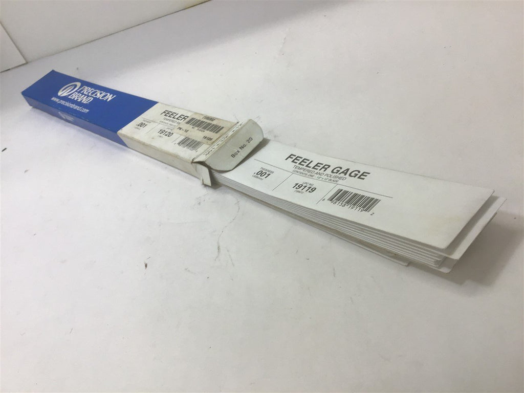 Precision 19119 Tempered Feeler Gage .001" 0.025 mm 10 Pcs