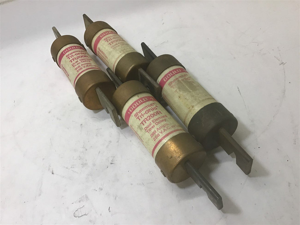 Gould Shawmut Tri-onic TR200R Dual Element Time Delay 200 Amps 250 VAC Qty. 4