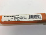 MSC Industrial 59922633 Cobalt Straight Shank Extra Length Drill 1/2 12 OAL