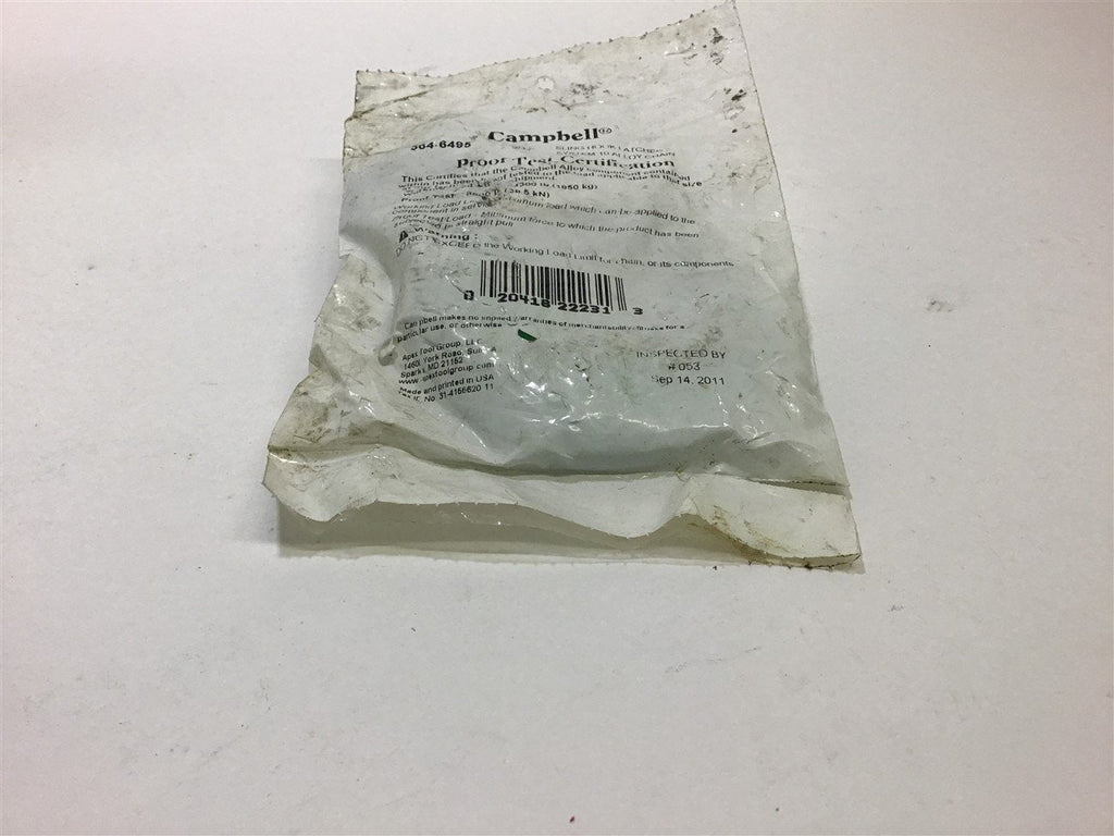 Campbell 564-6495 Sling Hook Latched System 10 Alloy Chain 9/32"
