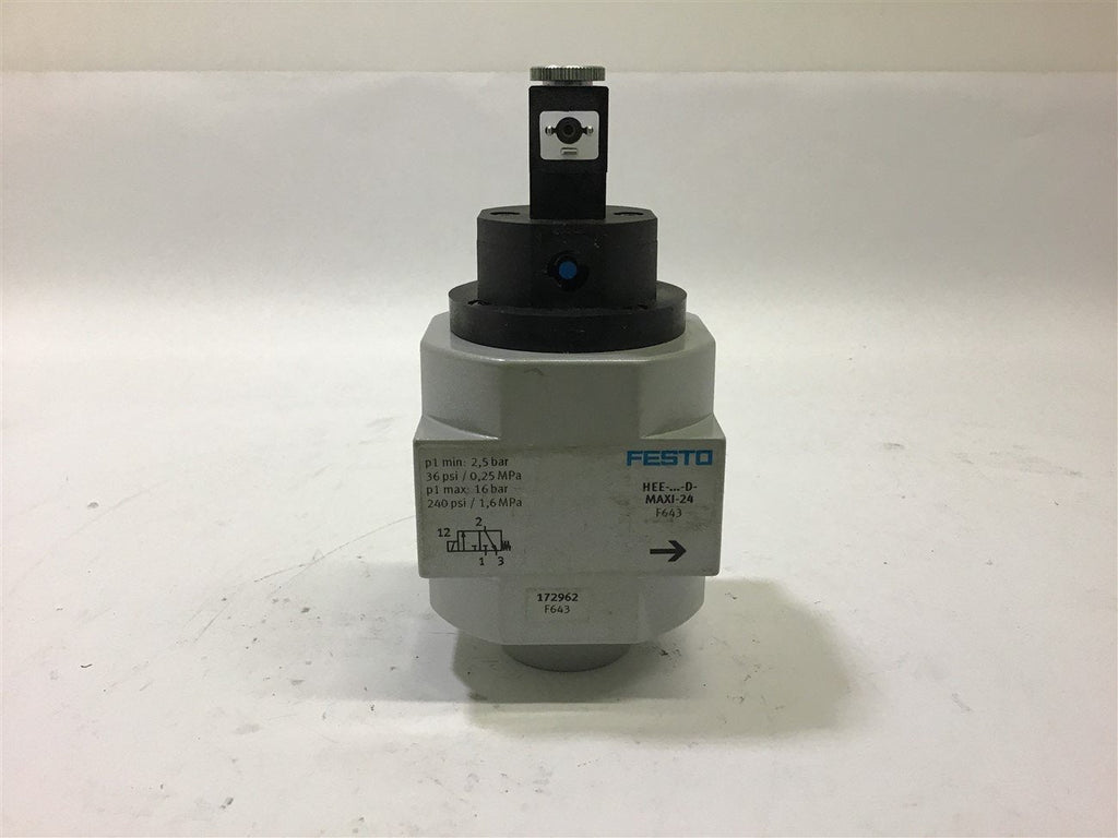 Festo HEE-D-MAXI-24 Valve F643 with 712 576 24 VDC Coil