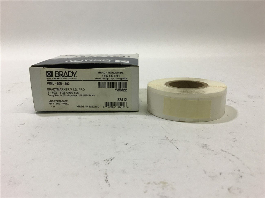 Brady WML-505-502 Labels 250 Roll