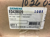 Siemens ED43B020 Sentron Molded Case Circuit Breaker 20 A 3P 480 V