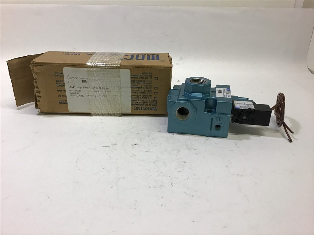 Mac 56C-33-501CA=M705 Large 3-Way Valve with 130B-501CAAA