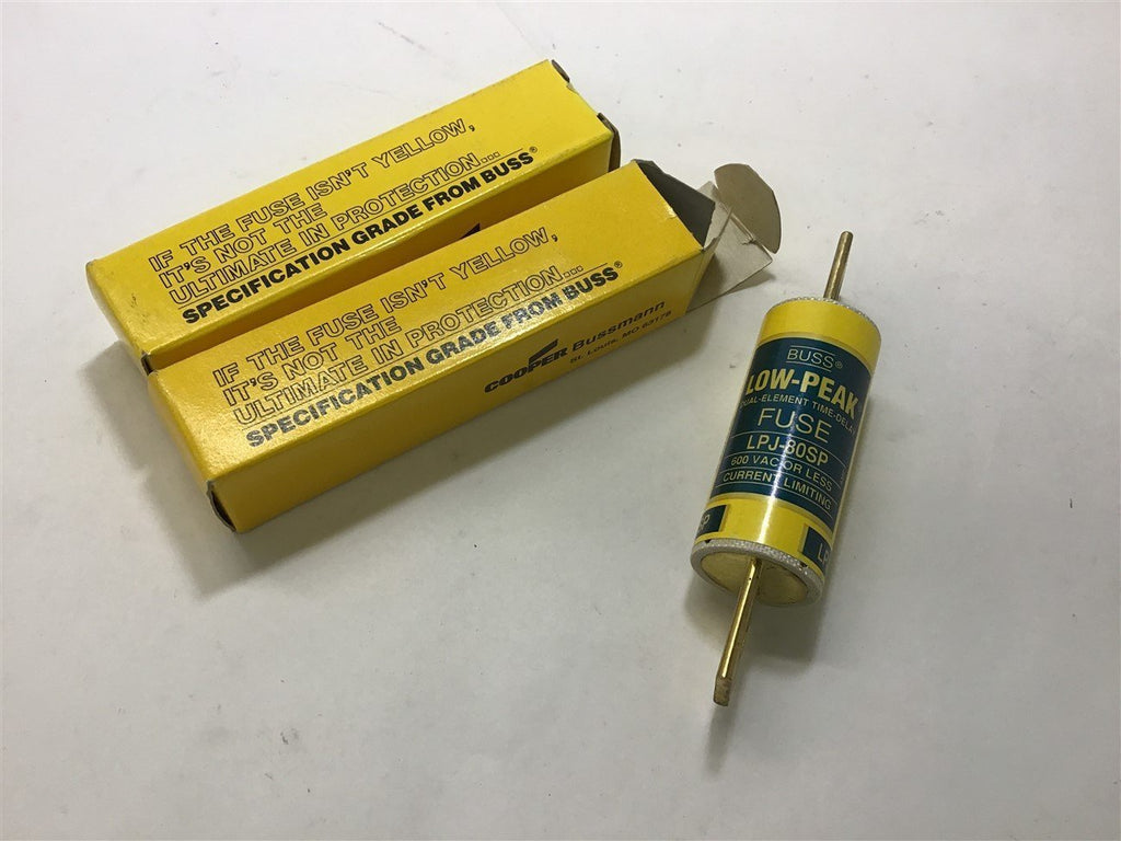 Cooper Bussmann LPJ-80SP Low-Peak Fuse 80 Amp 600 Volts Lot of 2
