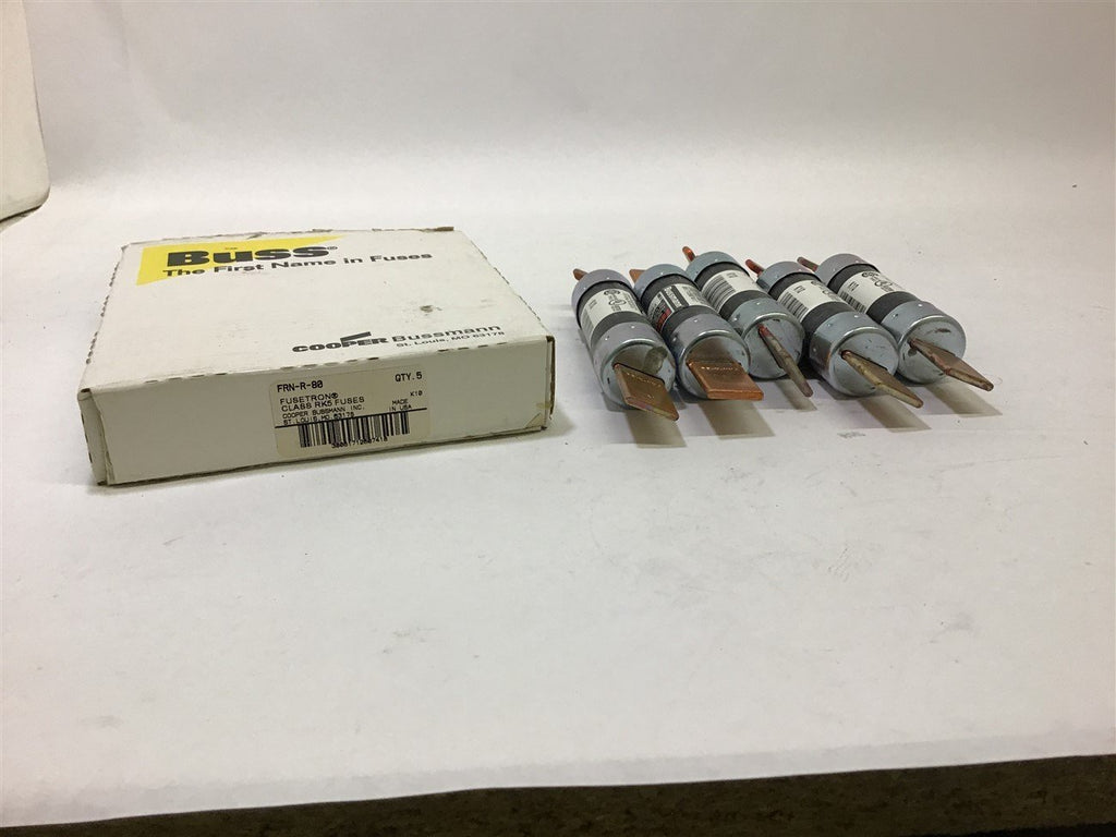 Cooper Bussmann FRN-R-80 Fuse Box of 5