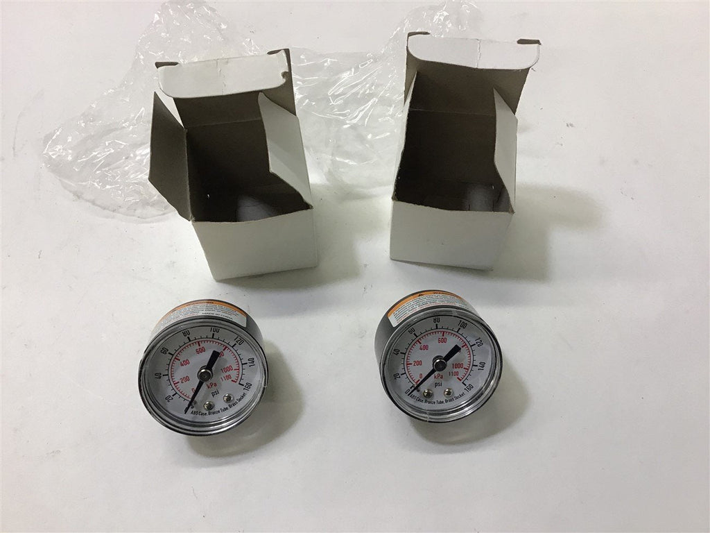 Qty. 2 Gauges 1- 160Psi 0-1100 kPa ABS Case Bronze Tube Brass Socket