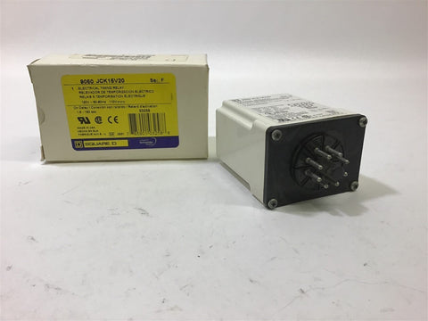 Square D 9050 JCK15V20 Electrical Timing Relay Ser F 1.8-180 sec