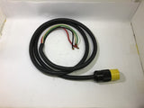 50 Amp 125/250 Volt Locking Male Cord Plug 10-1/8" Long