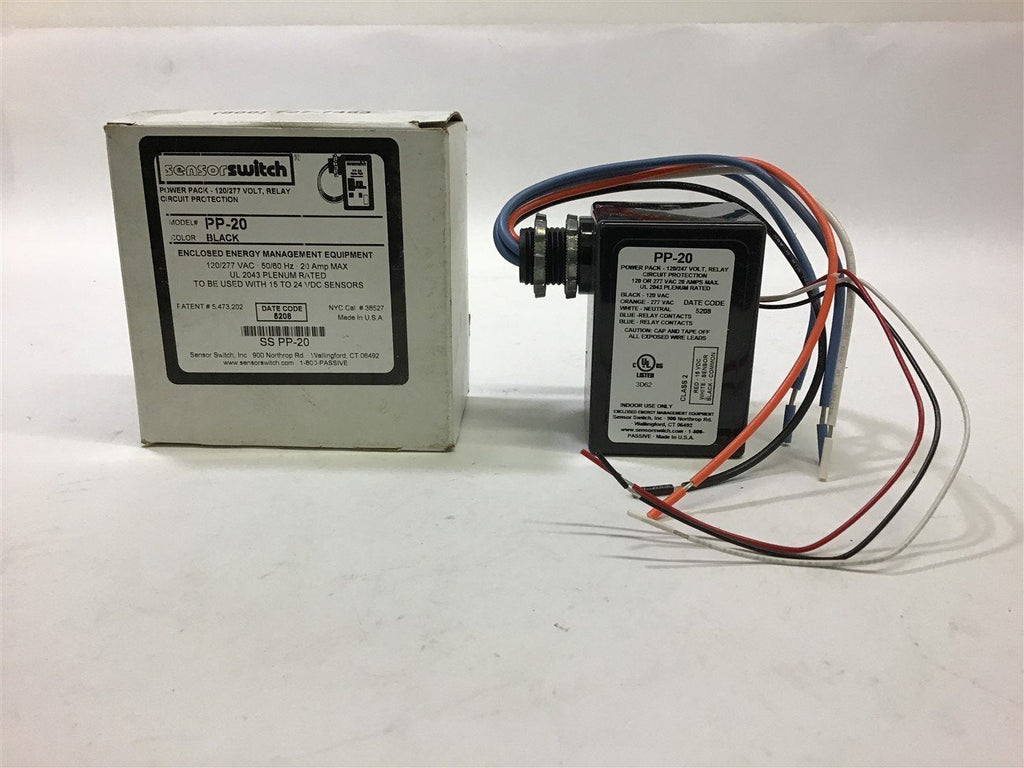 Sensor Switch PP-20 Power Pack Relay Circuit Protection 120/277 Vac Black