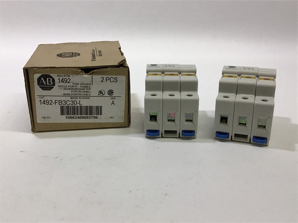 Allen Bradley Bulletin 1492-FB3C30-L Fuse Holder Ser A 600V 30A2 PCS
